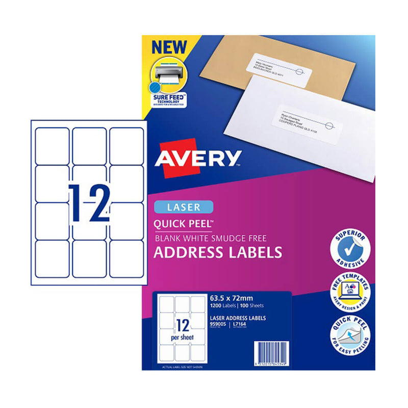 Avery laseradreslabel wit (100 pk)