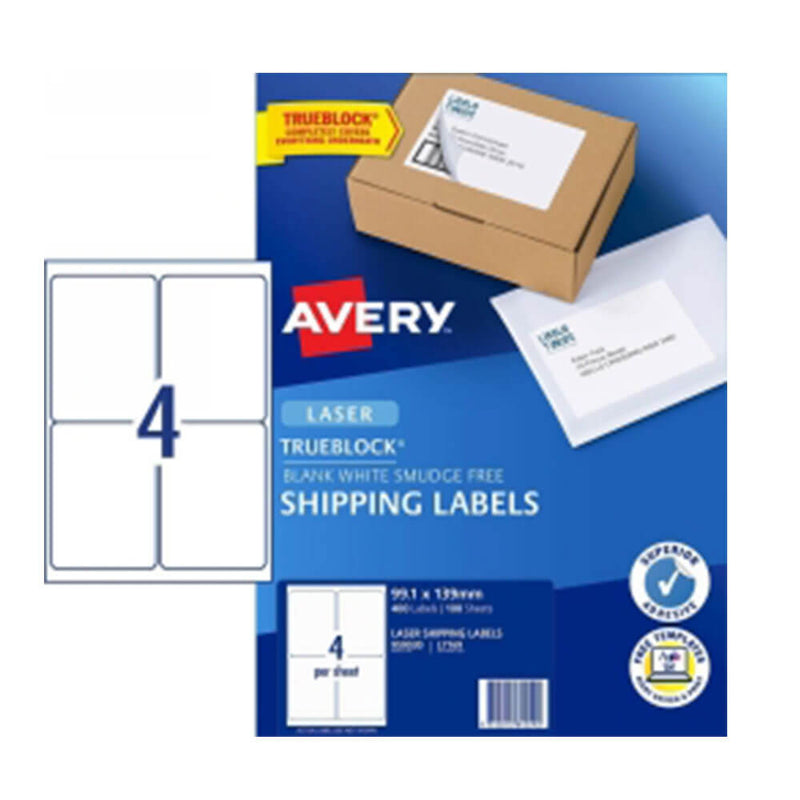 Avery Étiquette d'expédition Blanc 100pk