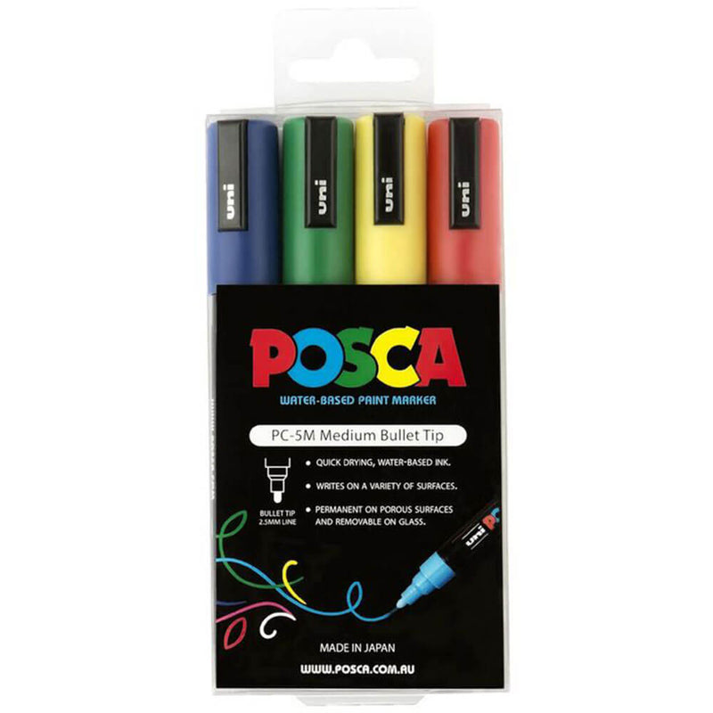 Uni Posca 2,5 mm tip marker diverse (4pk)