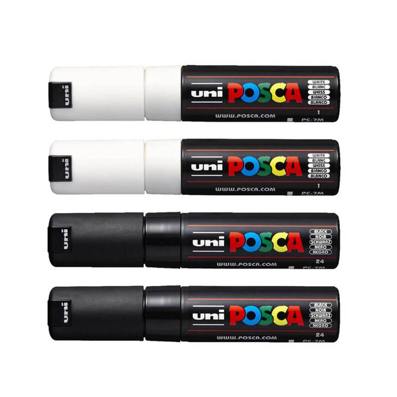 Uni Posca 4,5-mm-Spitzenmarker, sortiert (4er-Pack)