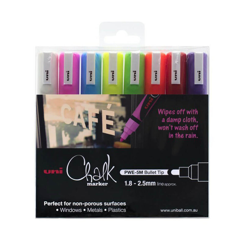 Uni Chalk Marker 1.8x2.5mm Pointe conique Assortiment