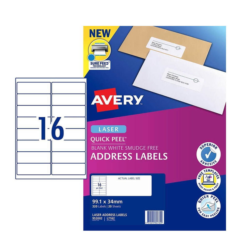 Label Avery Laser Einzelhandelspackung (20 Stück)