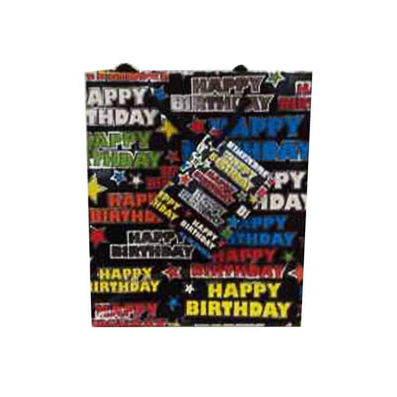 Ozcorp Happy Birthday cadeauzakje (zwart)
