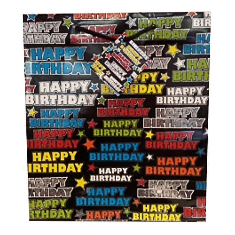 Ozcorp Happy Birthday cadeauzakje (zwart)