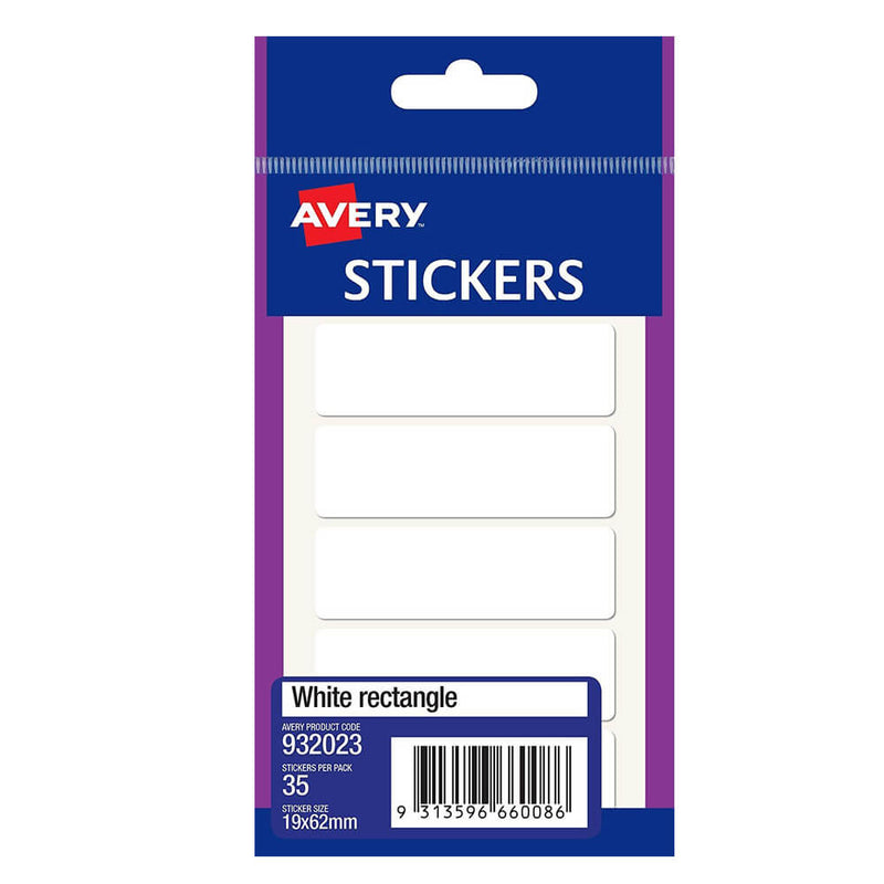 Autocollants rectangulaires multi-usages Avery (paquet de 10)